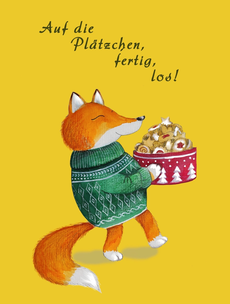 Illustrationen Postkarten Fuchs